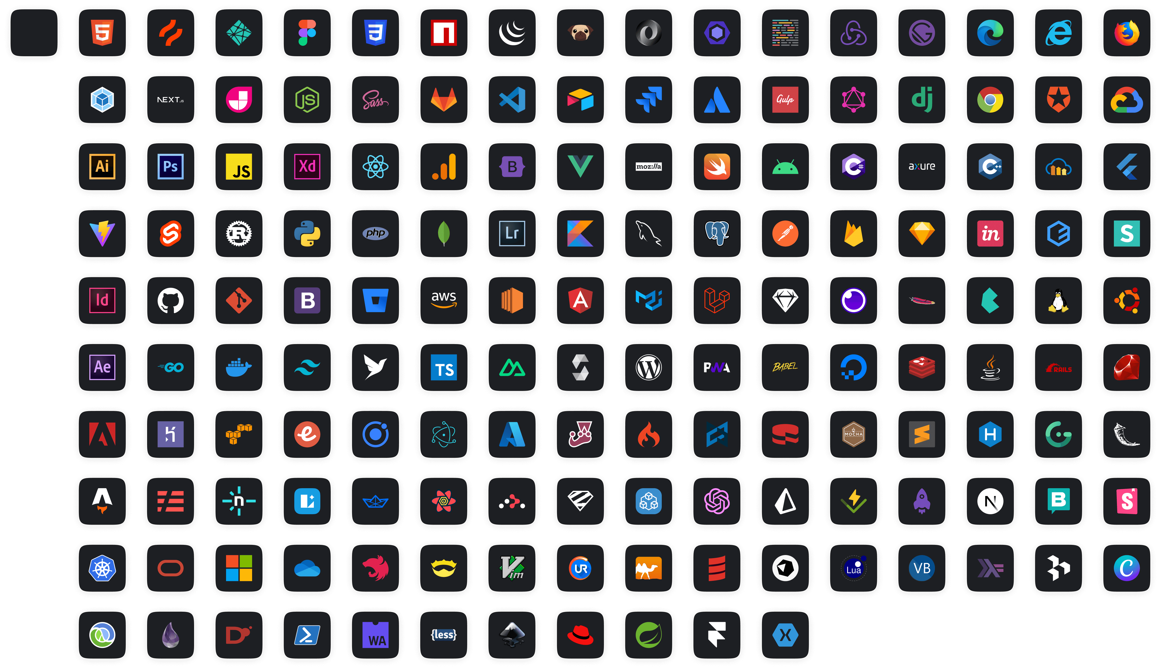 Média Icônes de pile technologique et icônes de pile de conception - 150 Logos SVG originaux des piles de technologie et de conception les plus utilisées 2