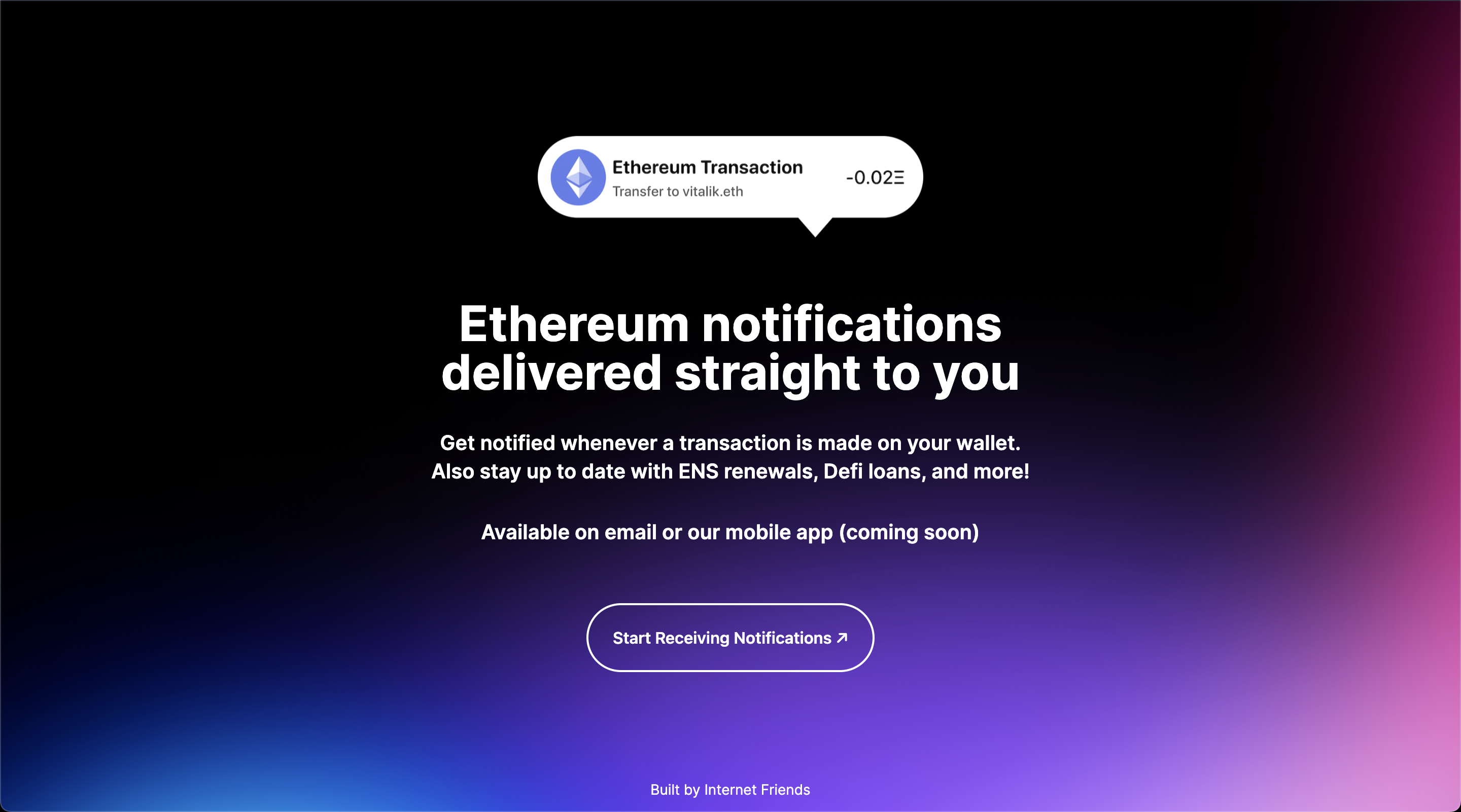 Media Pemberitahuan Eth - Dapatkan diberitahu apabila dompet eth anda membuat transaksi 1