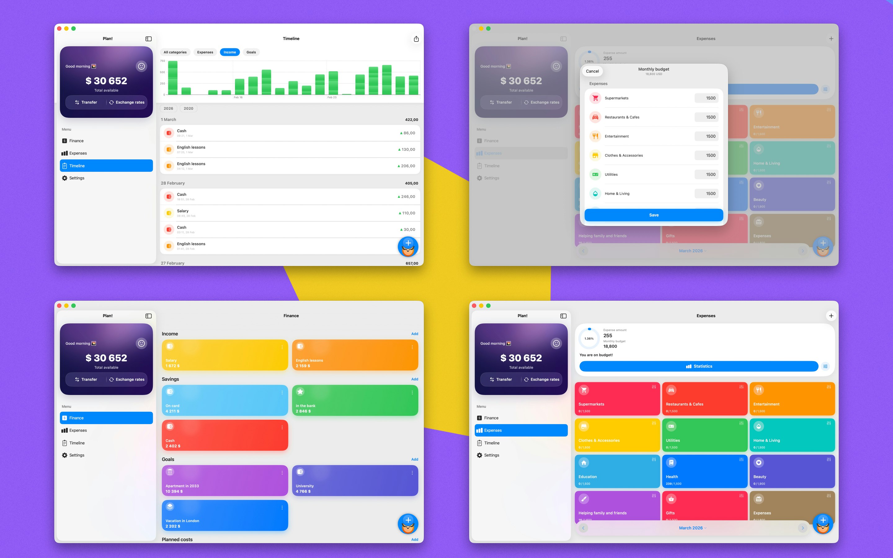 Smart home finance - Main product screenshot demonstrating key features and user interface