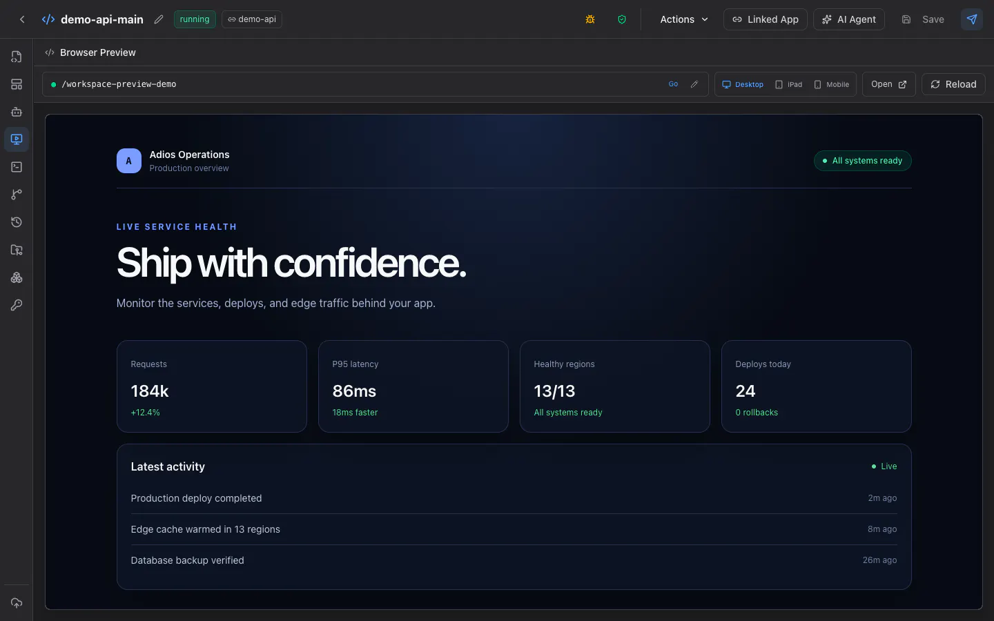 Adios.dev - AI Workspace gallery image