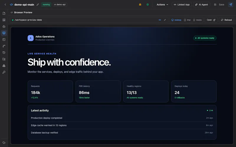 Adios.dev - AI Workspace screenshot 8