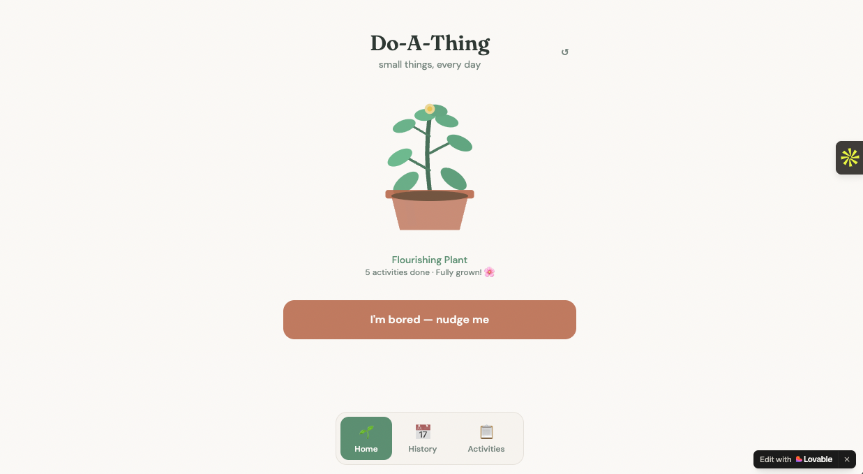 do a thing — small things, every day - Screenshot 2 showing product features and functionality