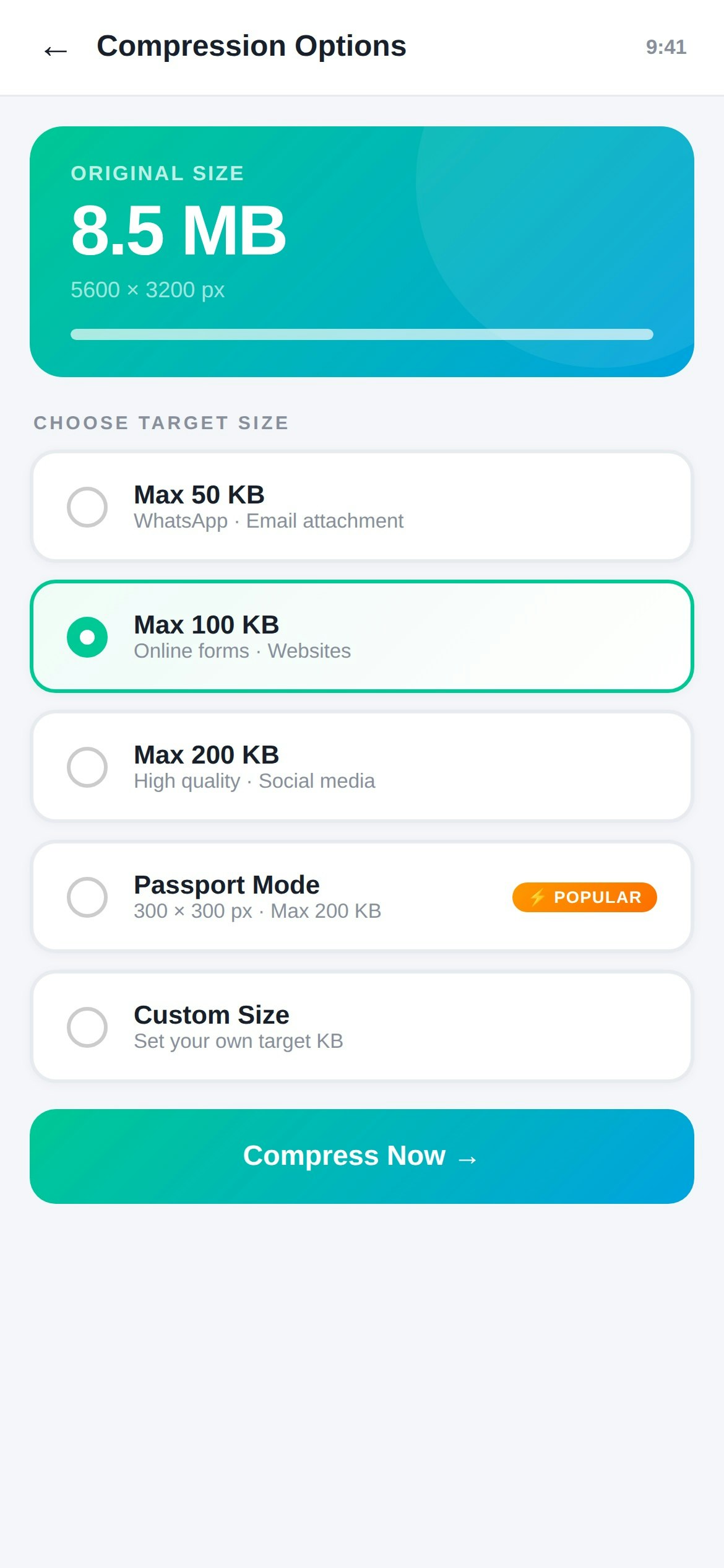 NextGen Photo Compressor - Screenshot 2 showing product features and functionality