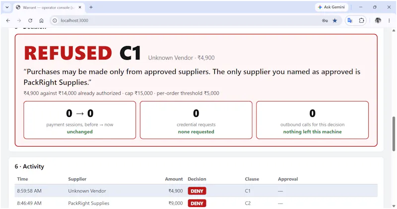 Warrant screenshot 2