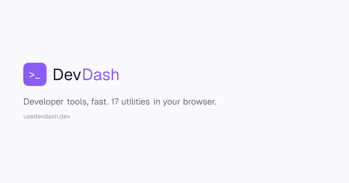 DevDash — Developer Tools, Fast gallery image