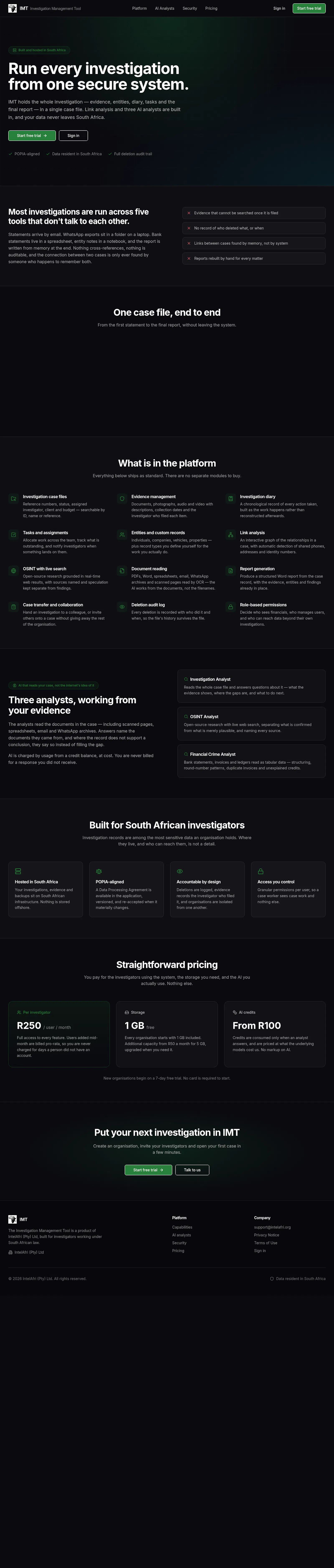 IntelAfri IMT screenshot 2