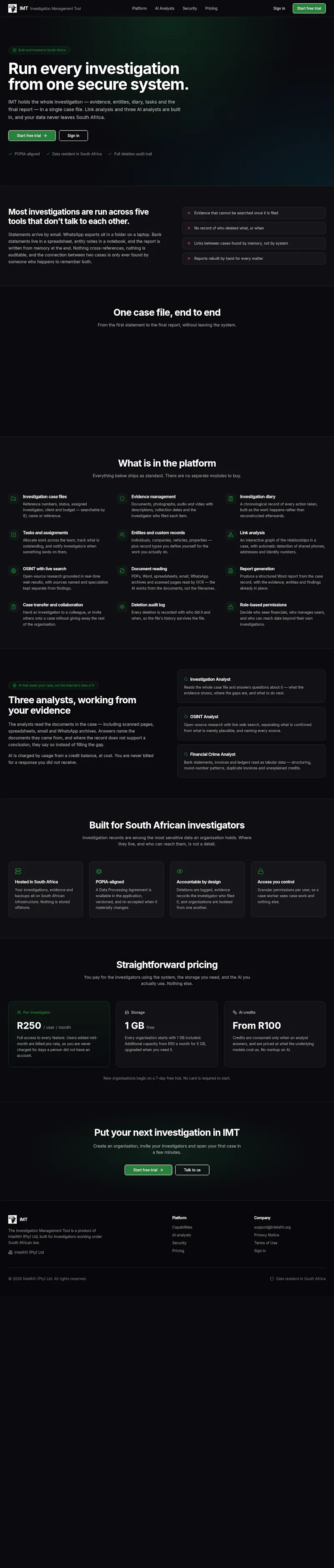 IntelAfri IMT screenshot 2
