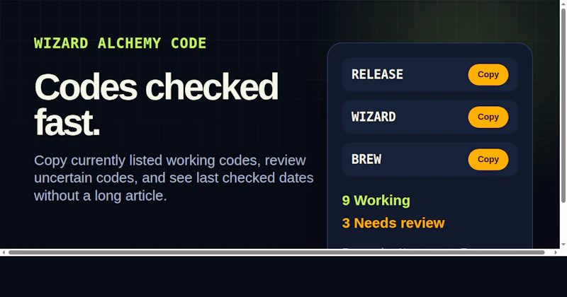 WizardAlchemyCode screenshot 1