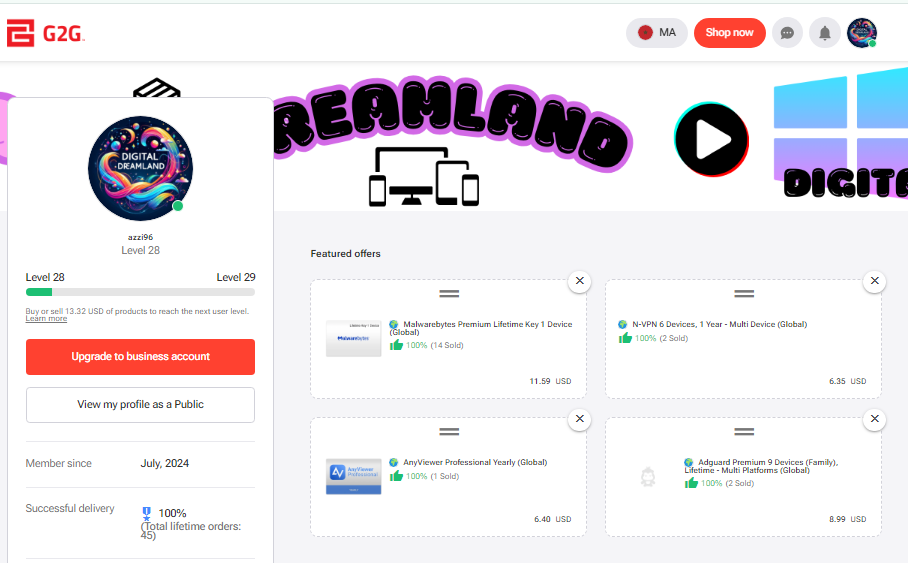 Media Tải xuống cửa hàng G2G kỹ thuật số - DigitalDreamland, trò chơi tốt kỹ thuật số chất lượng cao, phần mềm 1