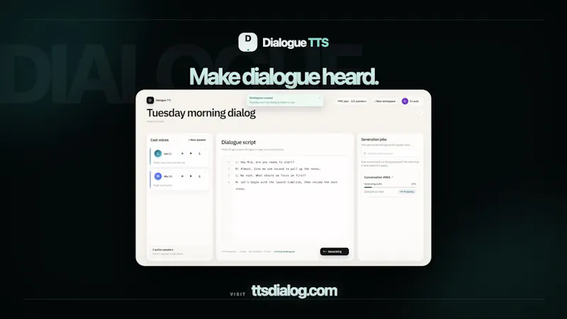 TTS Dialog screenshot 1 (video preview)