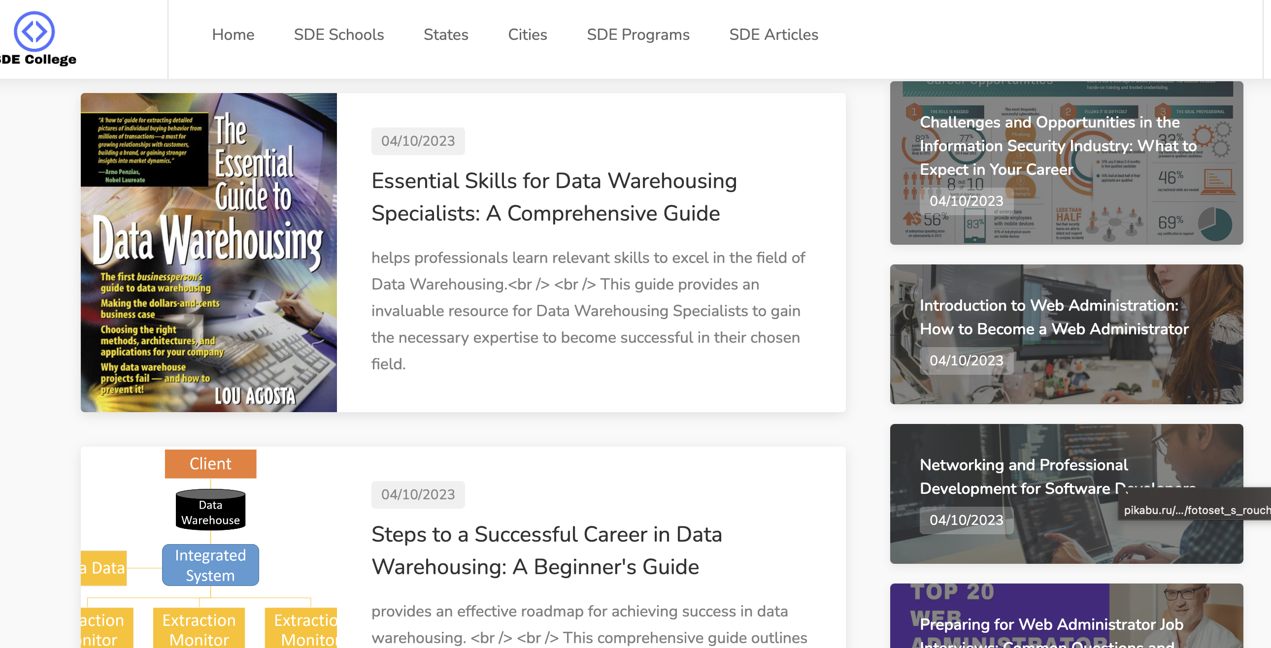 SDE Education Resource Guide - Umfassende Informationen zu SDE -Bildungsprogrammen Medien 6