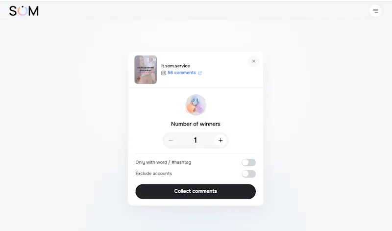 SOM Giveaway comment picker screenshot 3