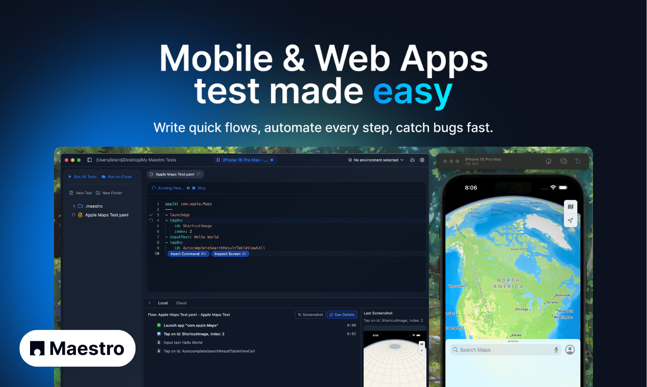 Maestro Studio Masaüstü Beta - Bir masaüstü uygulamasıyla mobil ve web testlerini dakikalar içinde çalıştırın medya 2