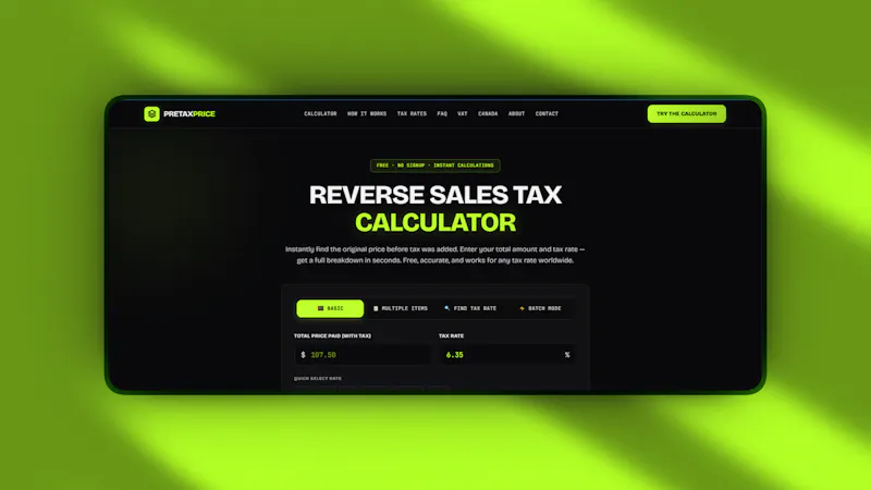 Reverse Sales Tax Calculator screenshot 1