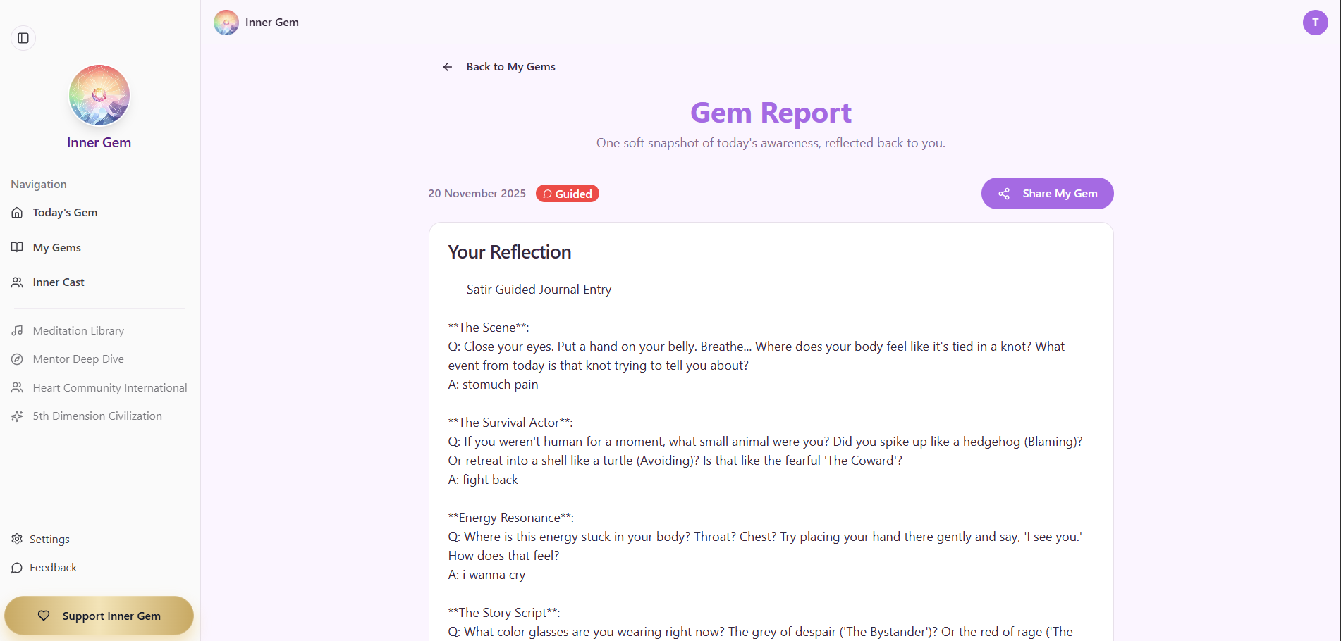 Inner Gem · Daily Awareness Journal - Screenshot 4 showing product features and functionality