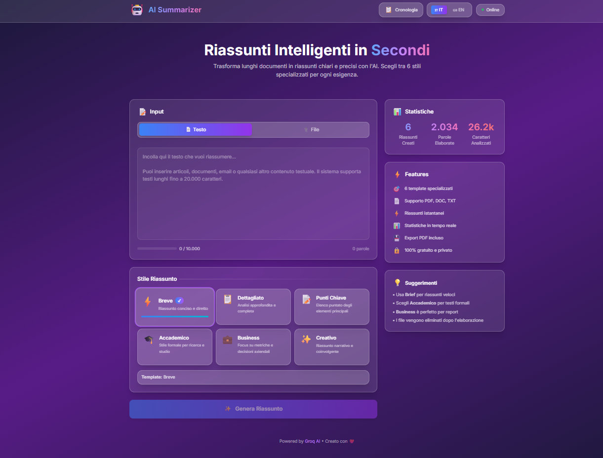 AI Summarizer - Screenshot 5 showing product features and functionality