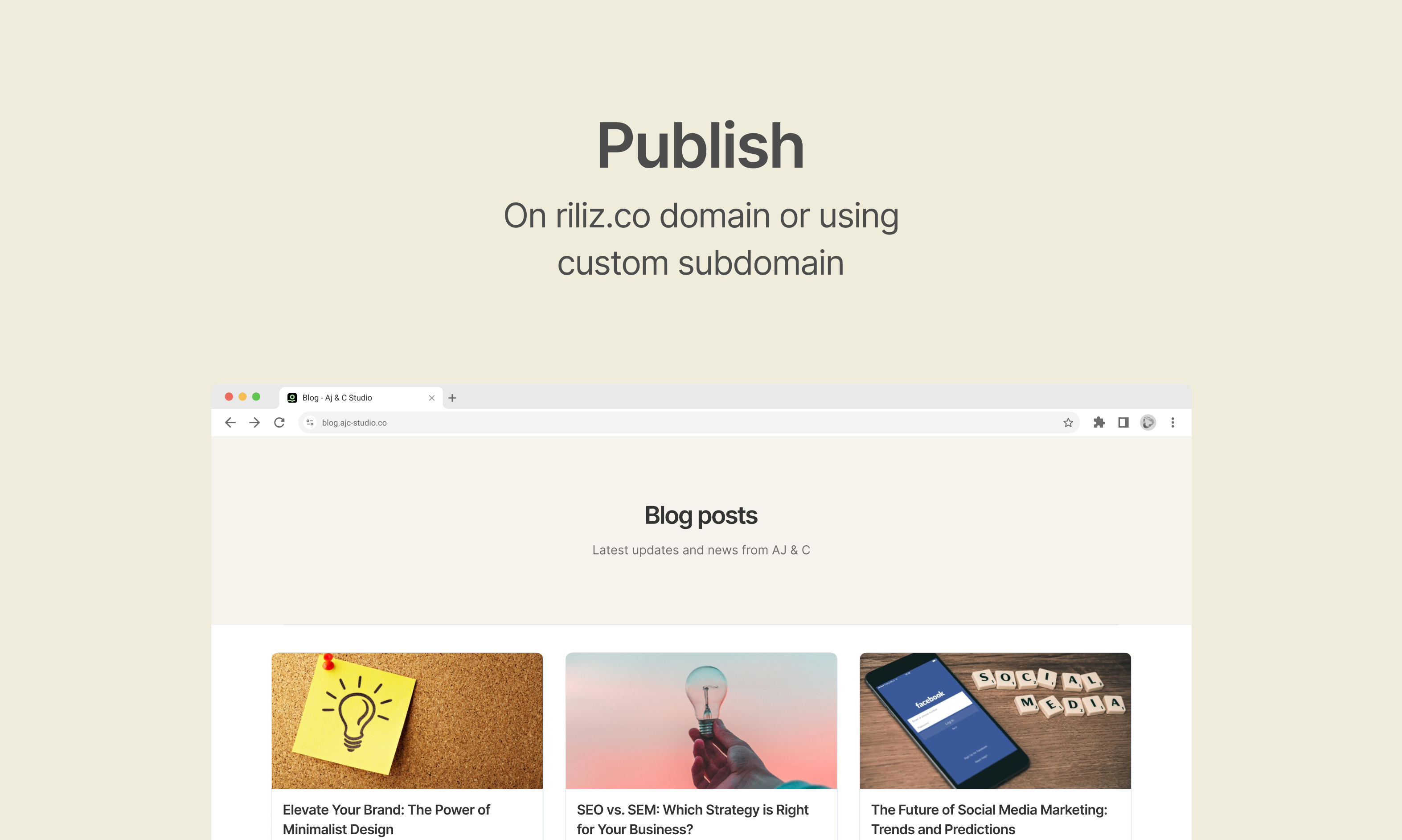 Riliz.co - Güncellemeler ve sürümler için minimal bloglama platformu medya 3