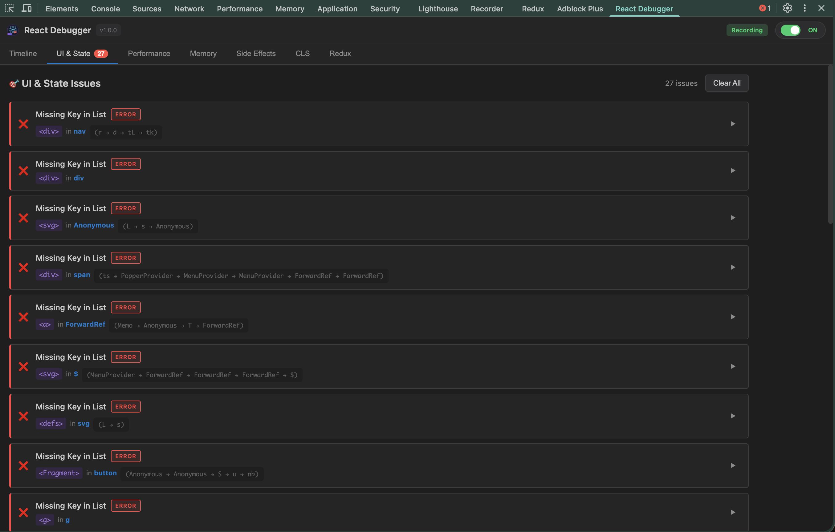 React Debugger gallery image