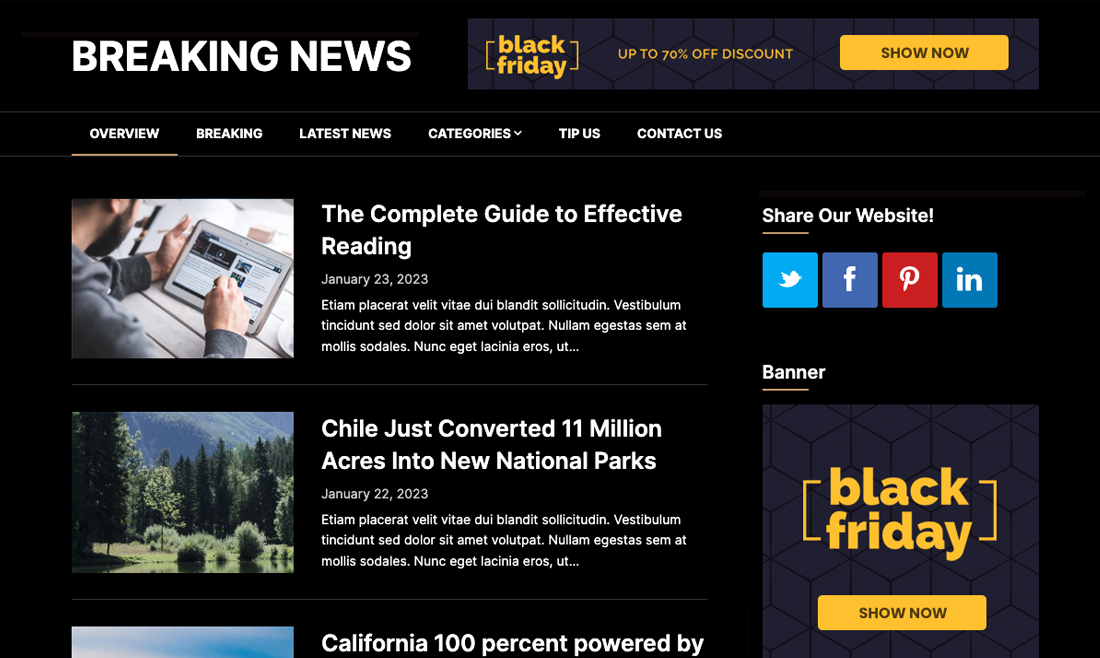 Darkly Magazine WordPress Theme media 1