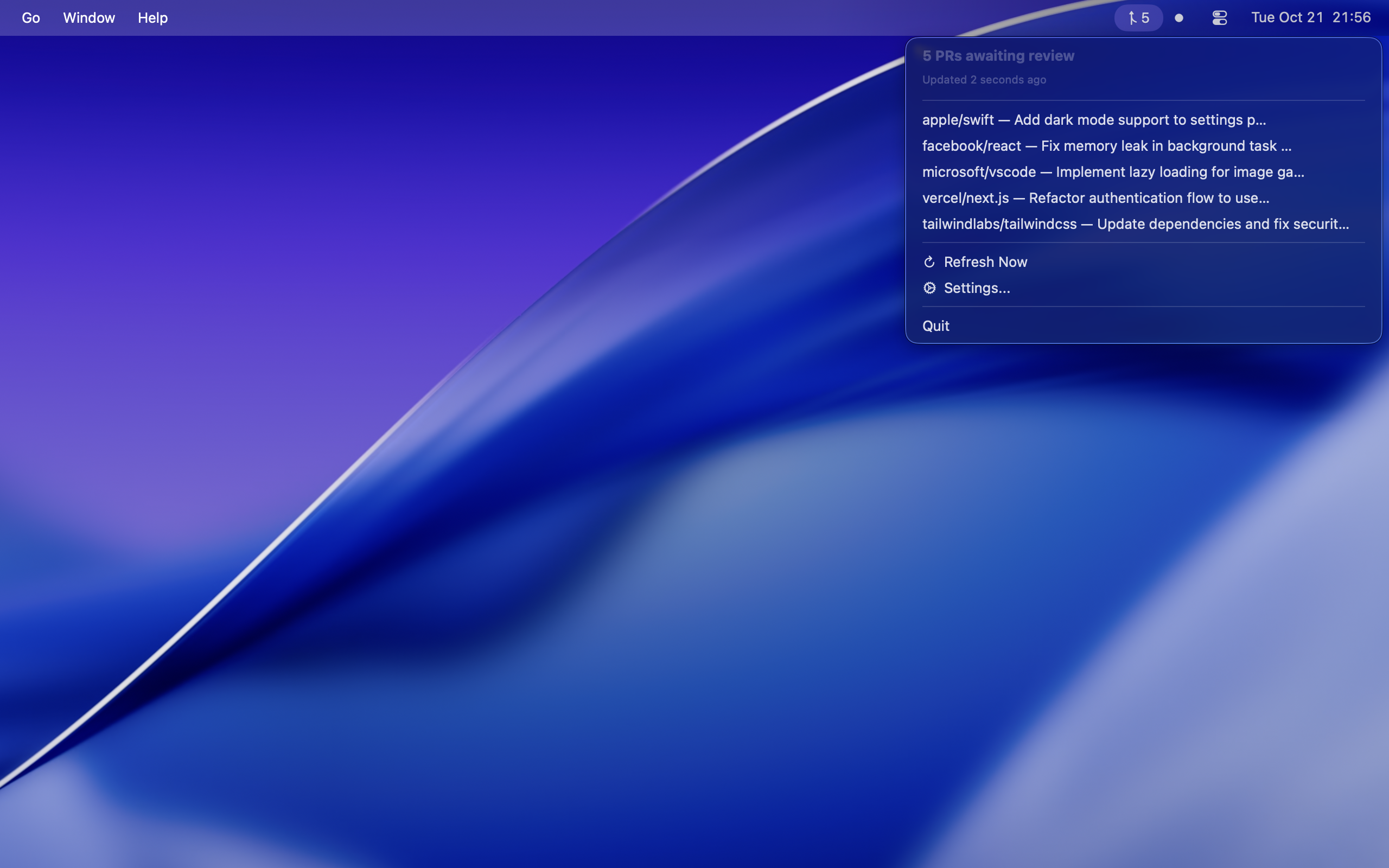 PRs MenuBar gallery image