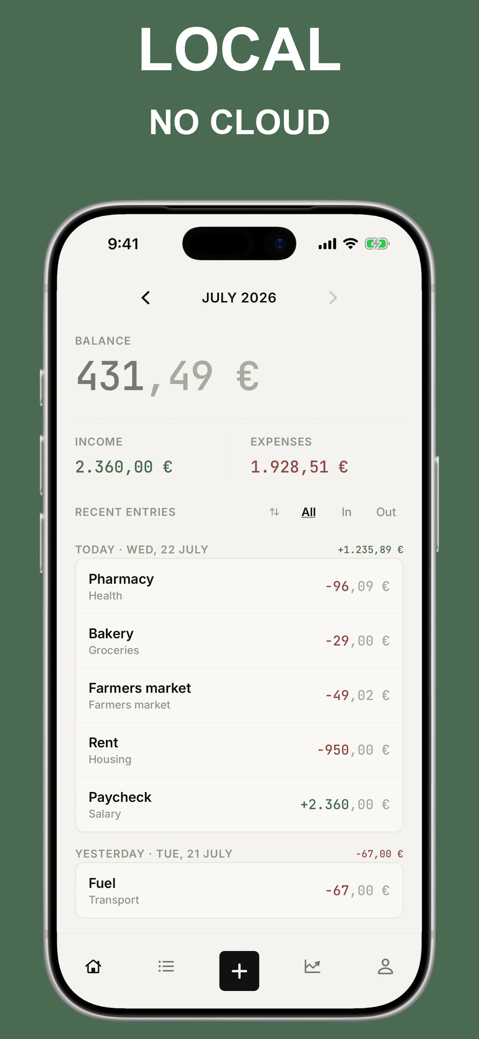 Haushaltsbuch & Budget Planer screenshot 1