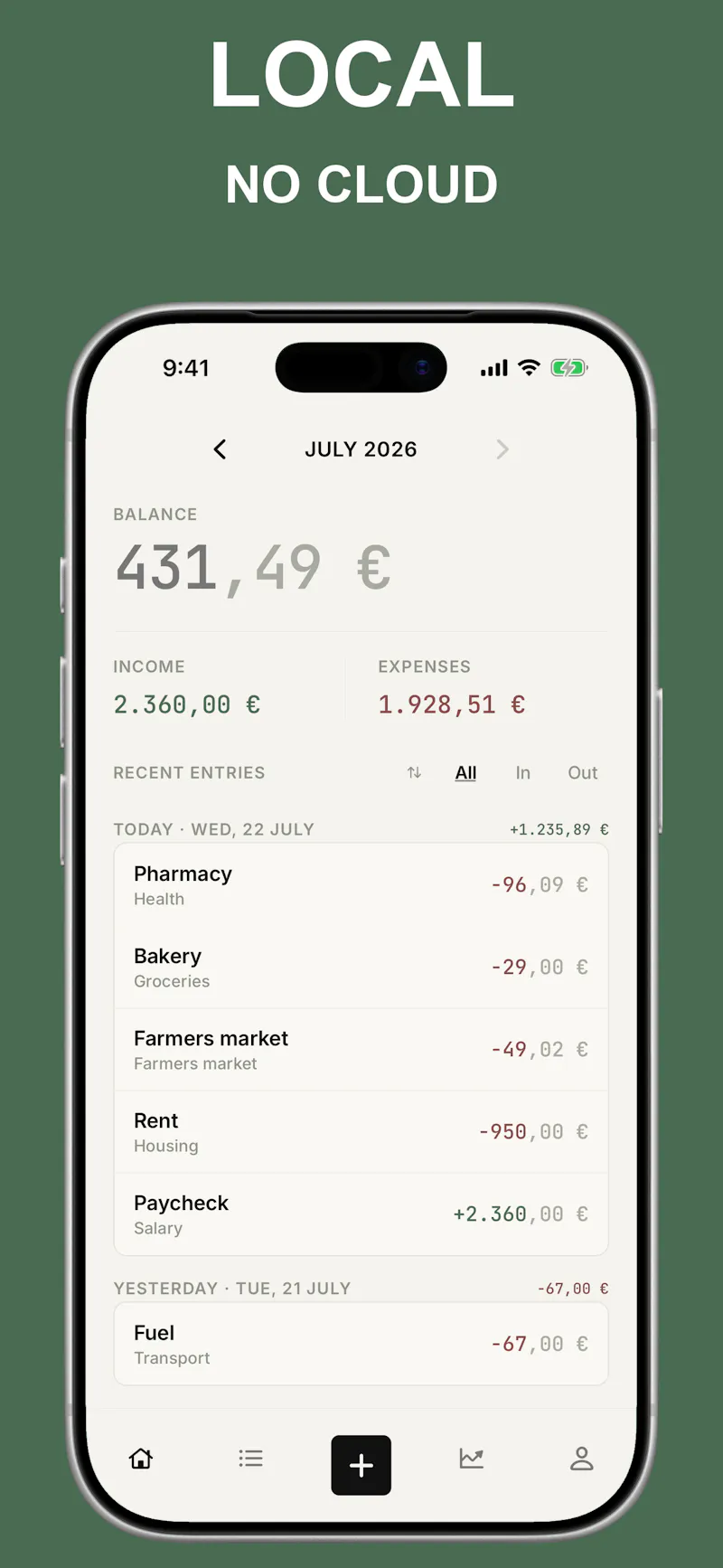 Haushaltsbuch & Budget Planer screenshot 1
