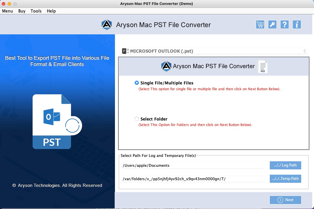 MacGater Outlook PST 변환기 - Outlook PST를 Mac의 여러 형식으로 원활하게 변환하십시오 미디어 3