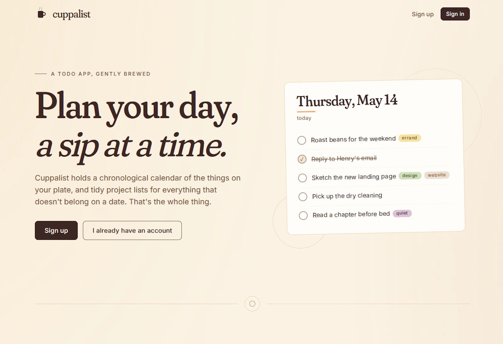 Cuppalist screenshot 2