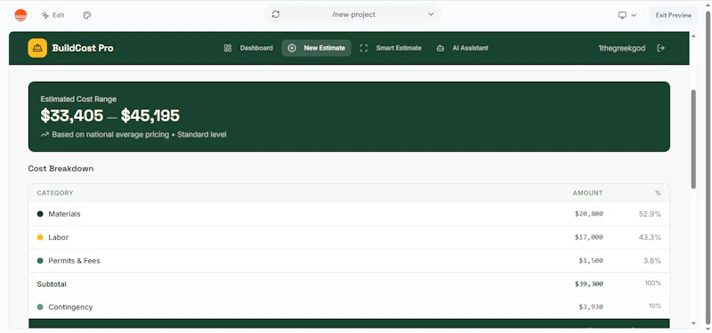 BuildCost Pro screenshot 7