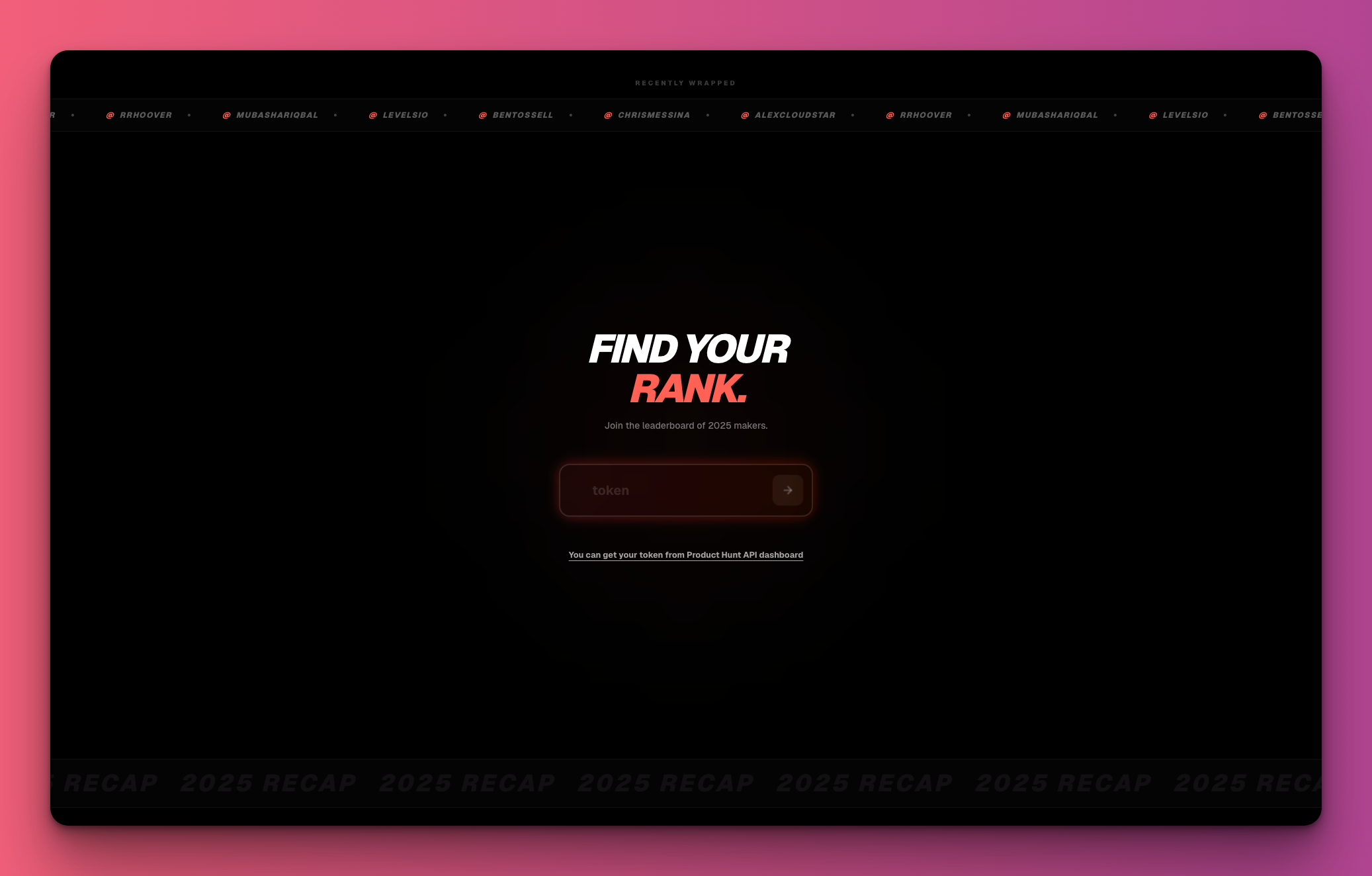 Product Hunt Wrapped - Main product screenshot demonstrating key features and user interface