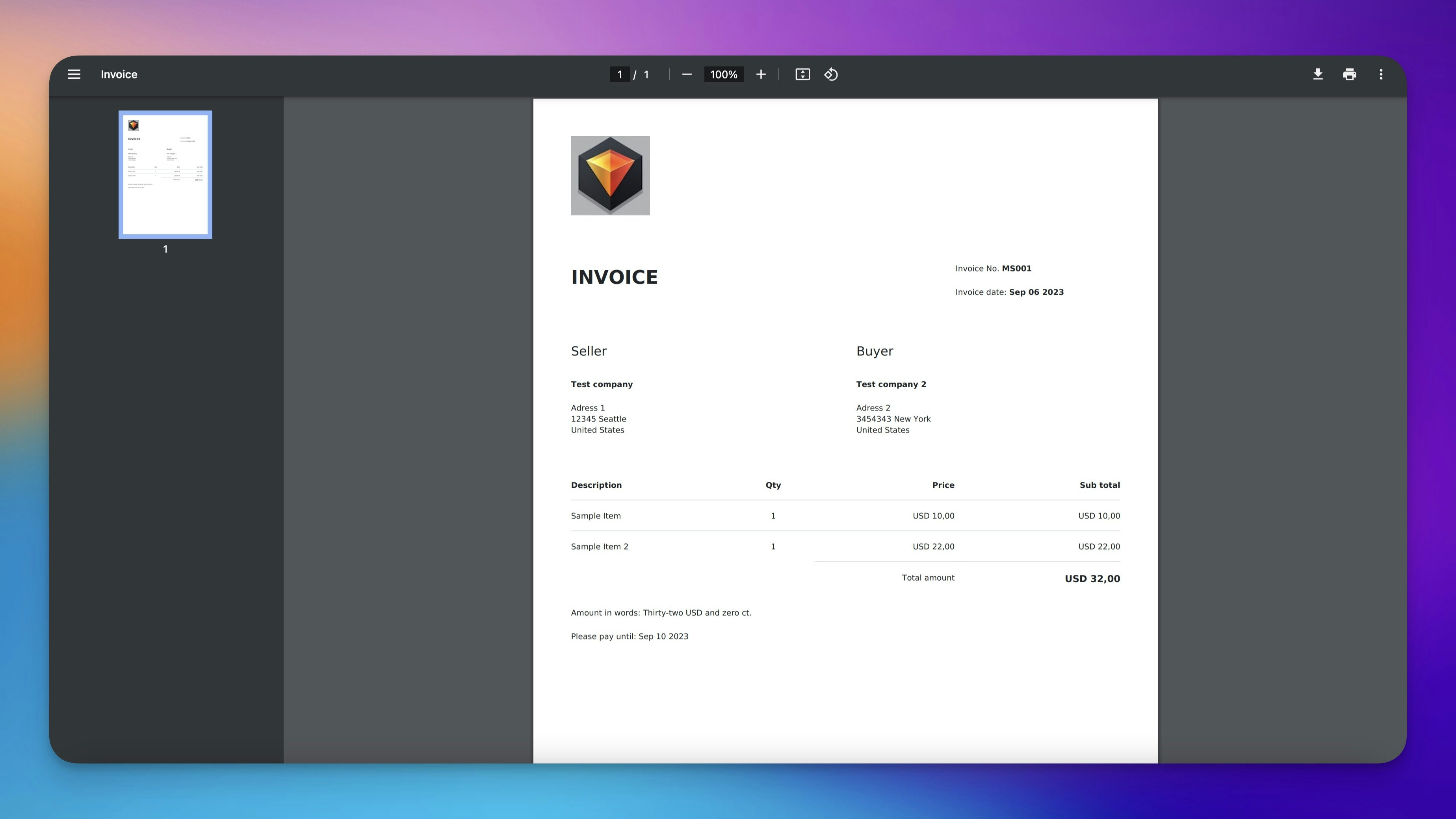 Free Invoice generator gallery image