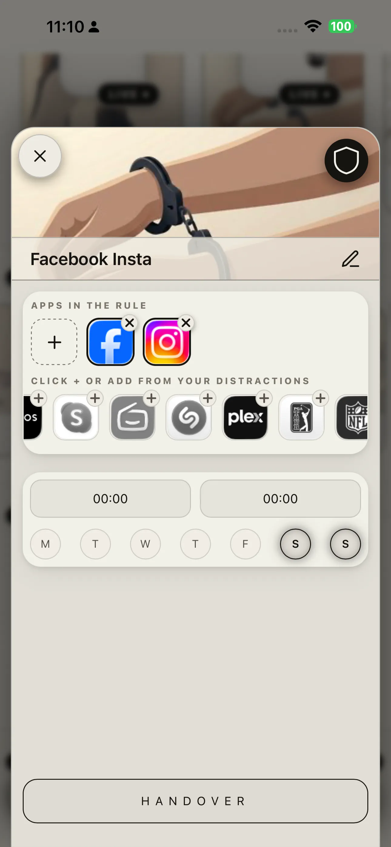 Handover screenshot