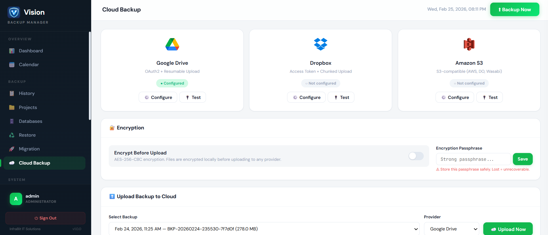 Vision Backup Manager gallery image