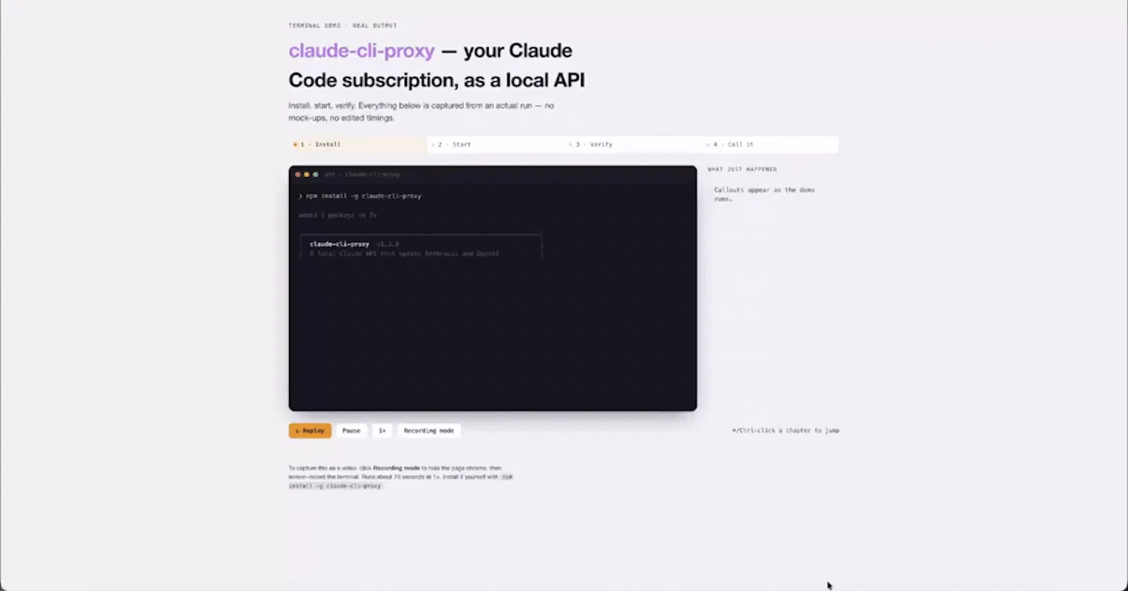 Claude CLI Proxy screenshot 1 (video preview)