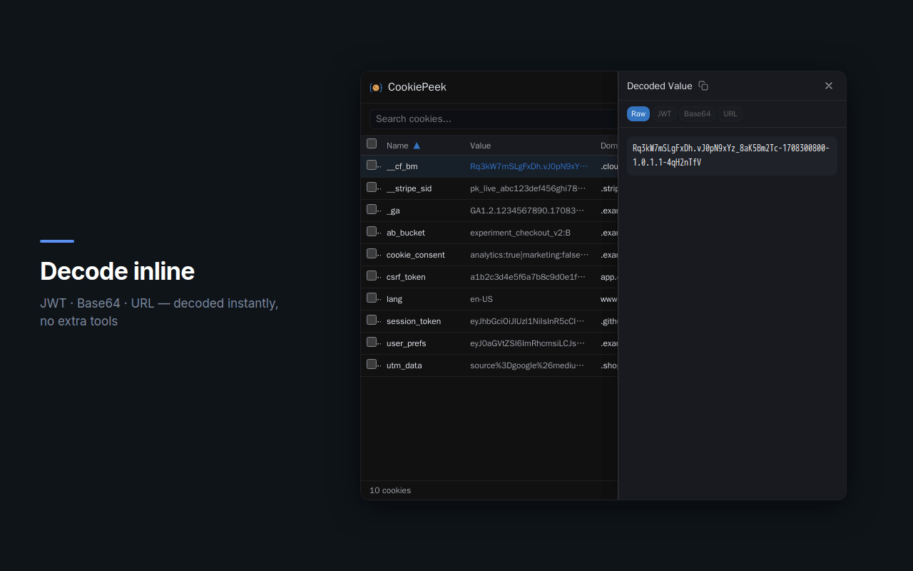 CookiePeek - Screenshot 4 showing product features and functionality