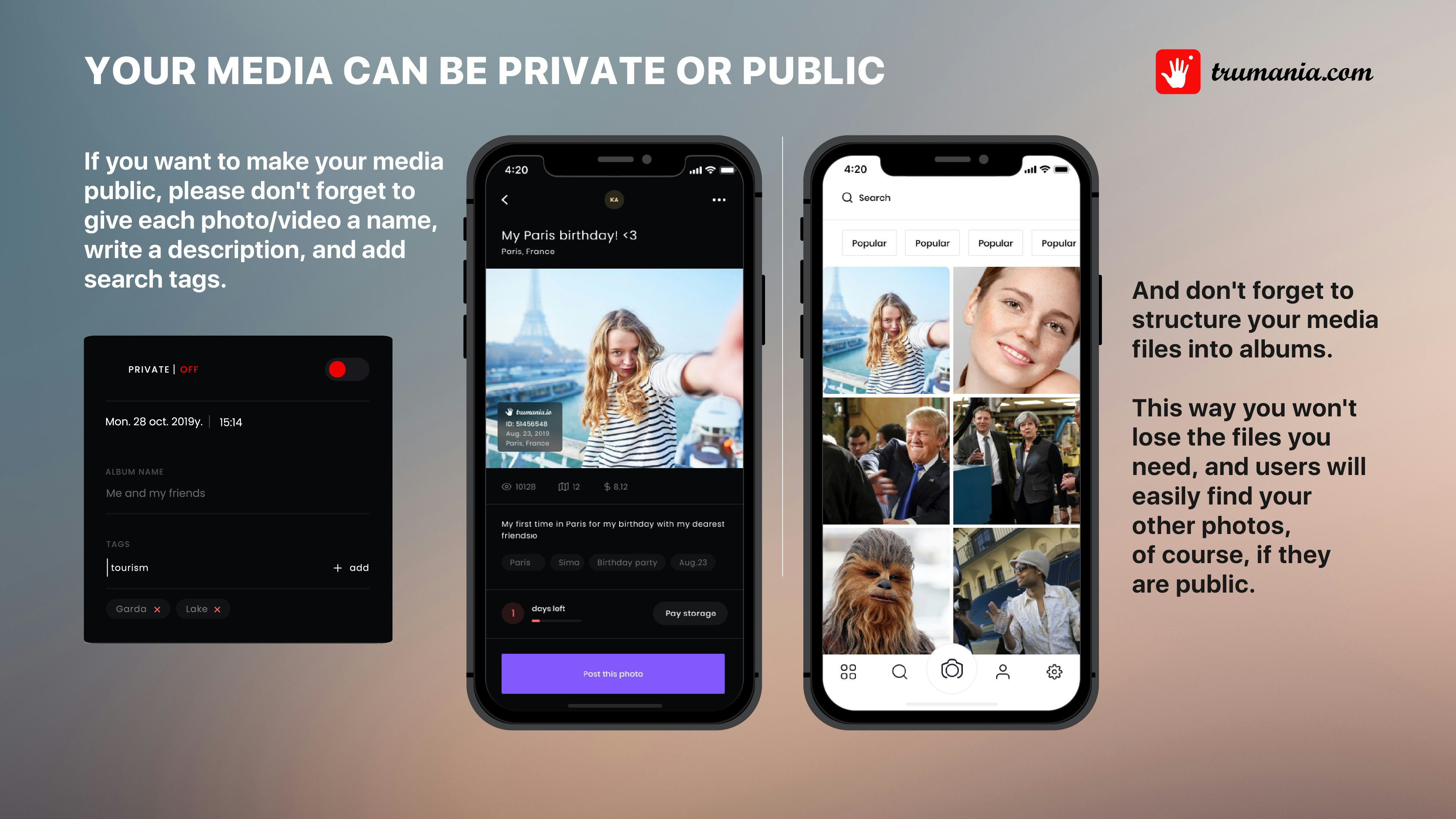 Trumania: Evidence Cam for photos/videos gallery image