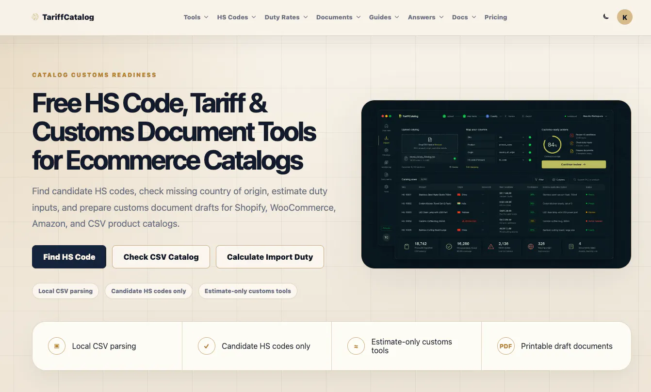 TariffCatalog gallery image