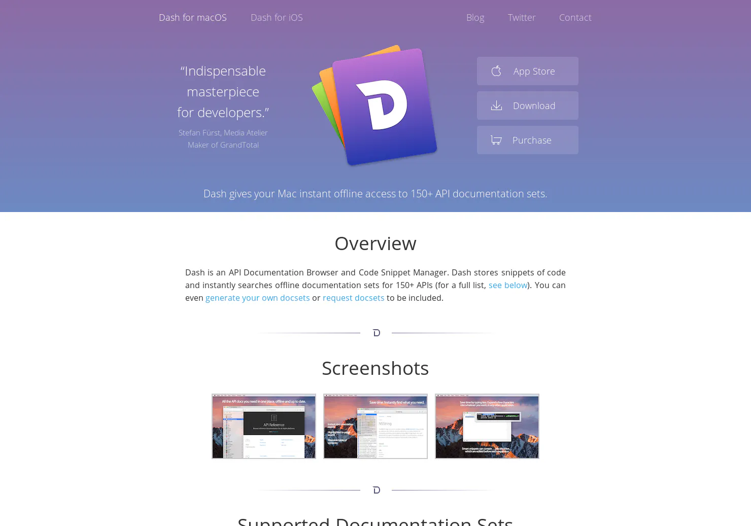 Dash: The documentation browser for 150+ APIs | Product Hunt