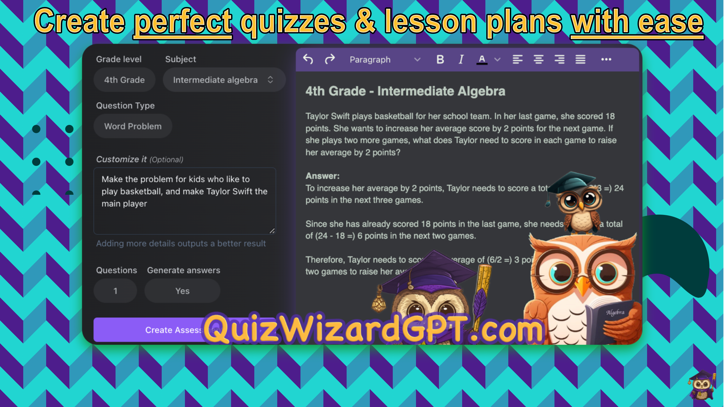 Quizwizardgpt - Создайте персонализированные планы уроков и тесты с ИИ медиа 1