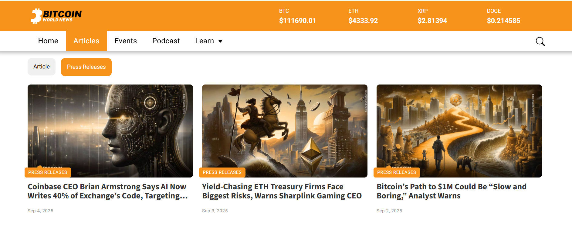 Mídia 3 de Bitcoin World News- comunicado de imprensa - Explore os mais recentes comunicados de imprensa de criptografia em um só lugar.
