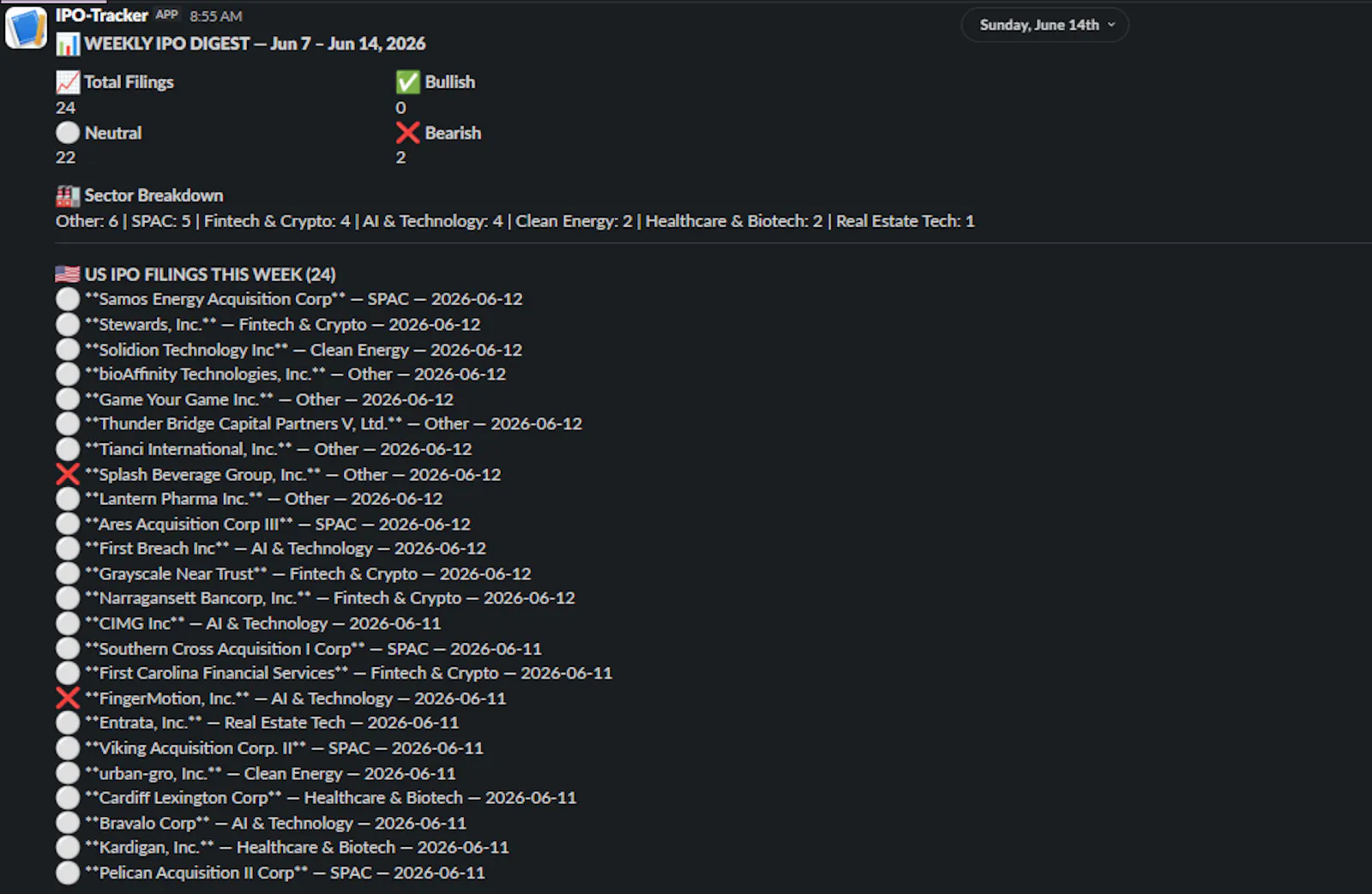 IPO Intelligence Feed — ConchITS screenshot 5