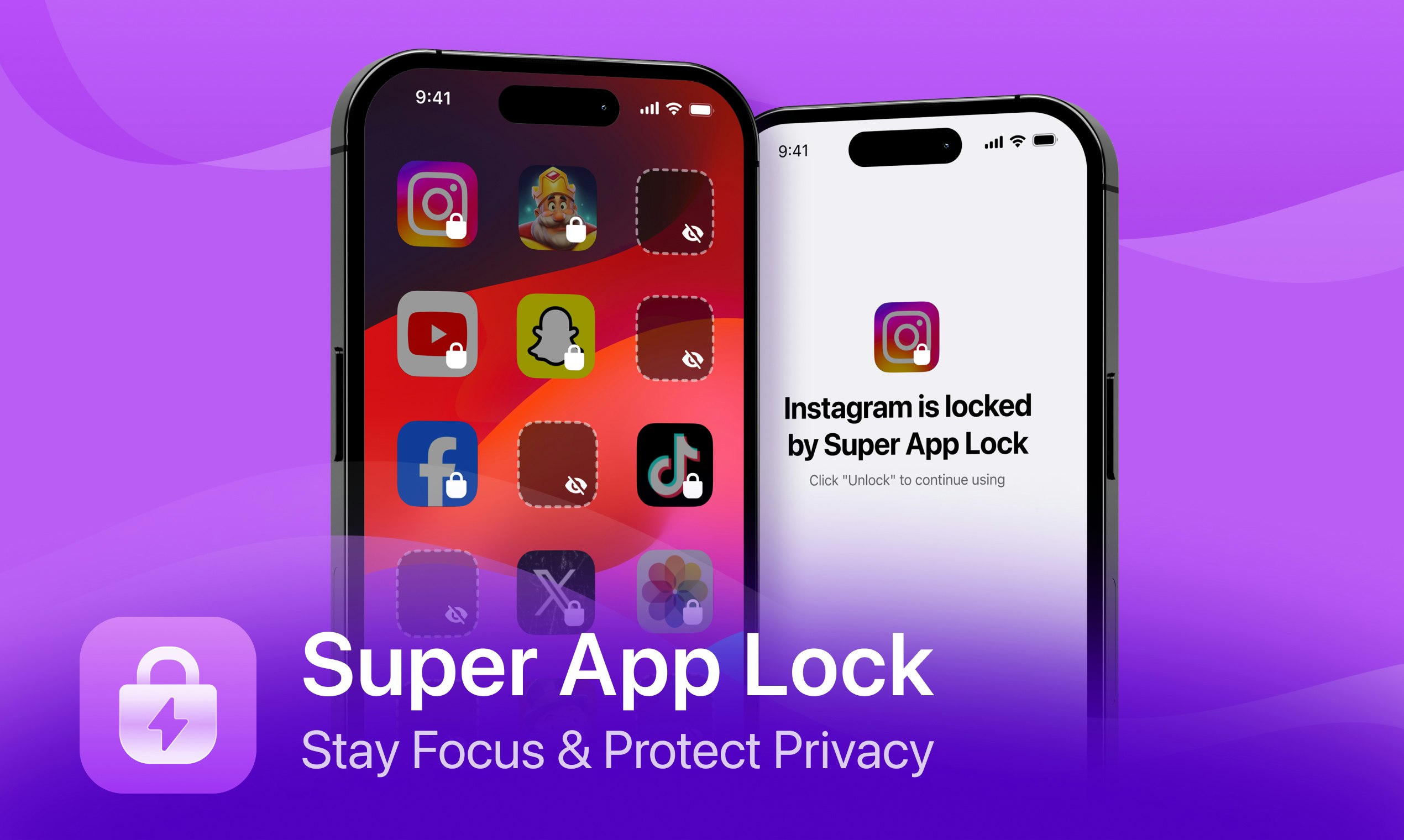 startuptile Super App Lock-Lock & hide apps protect privacy screen time control