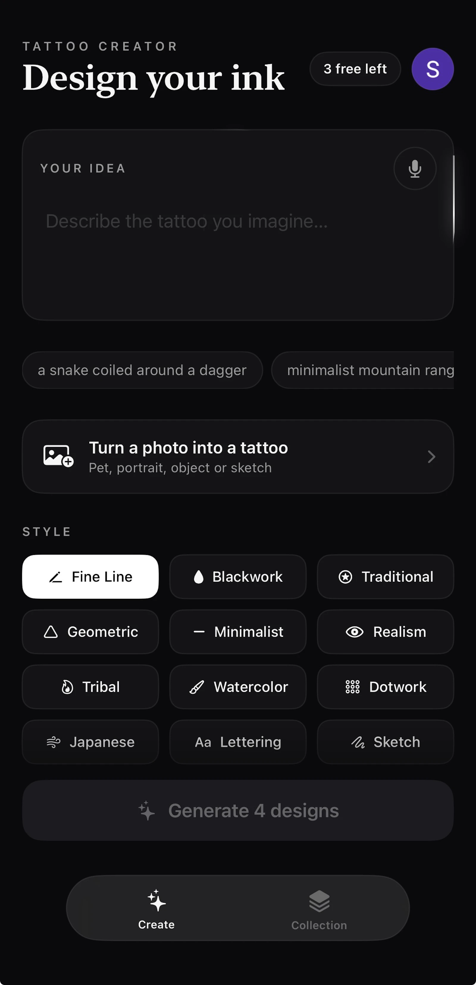 Tattoo Creator: AI Design screenshot 1