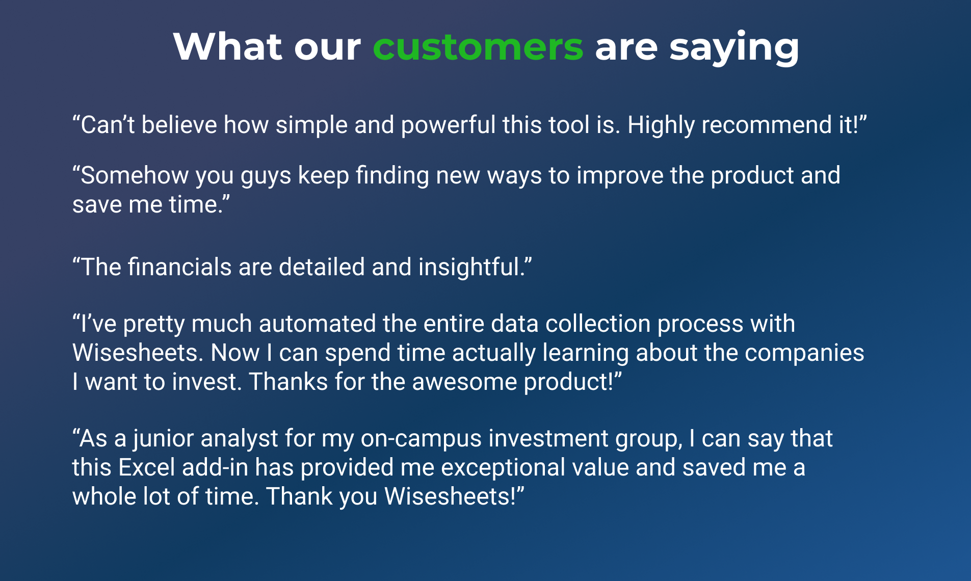 Wisesheets gallery image