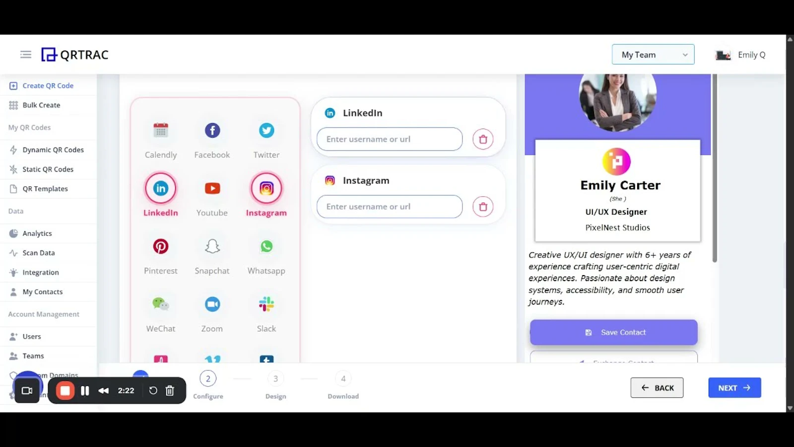 QRTRAC screenshot 1 (video preview)