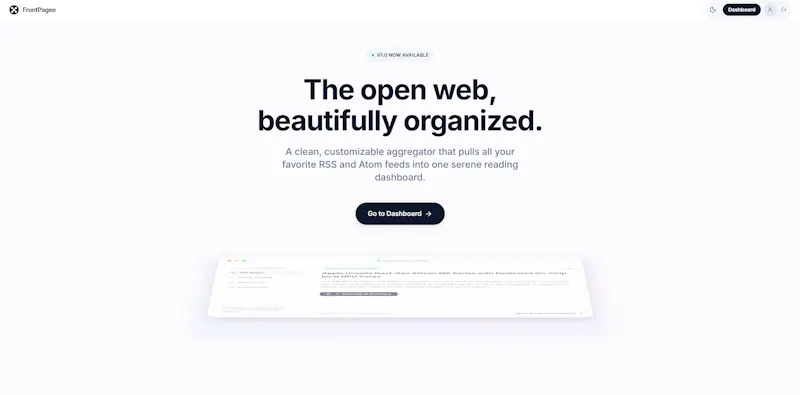 Frontpage screenshot 1