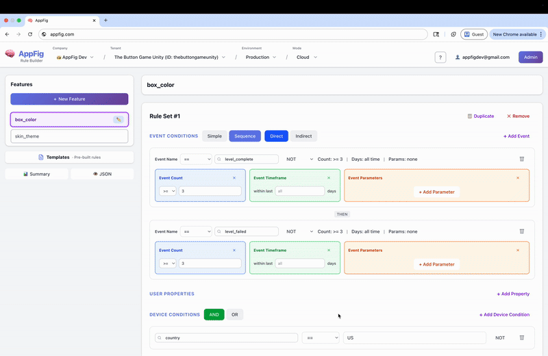 AppFig - Main screenshot showing features and interface