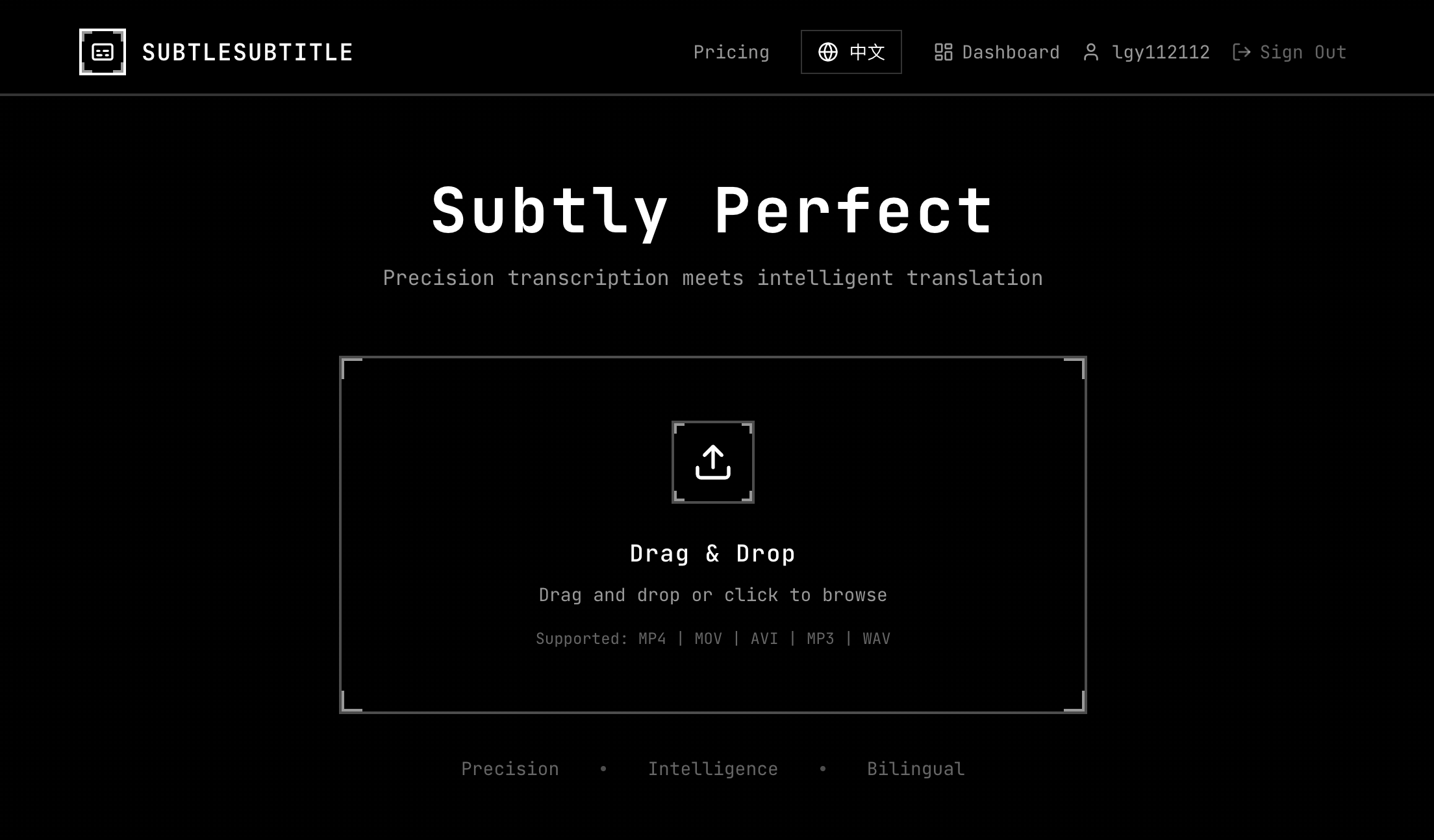 SubtleSubtitle - Main product screenshot demonstrating key features and user interface