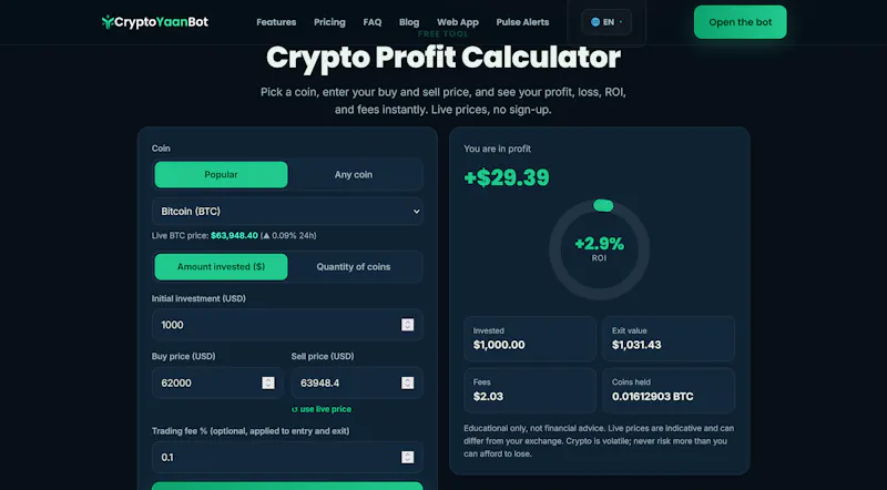 CryptoYaanBot screenshot 3