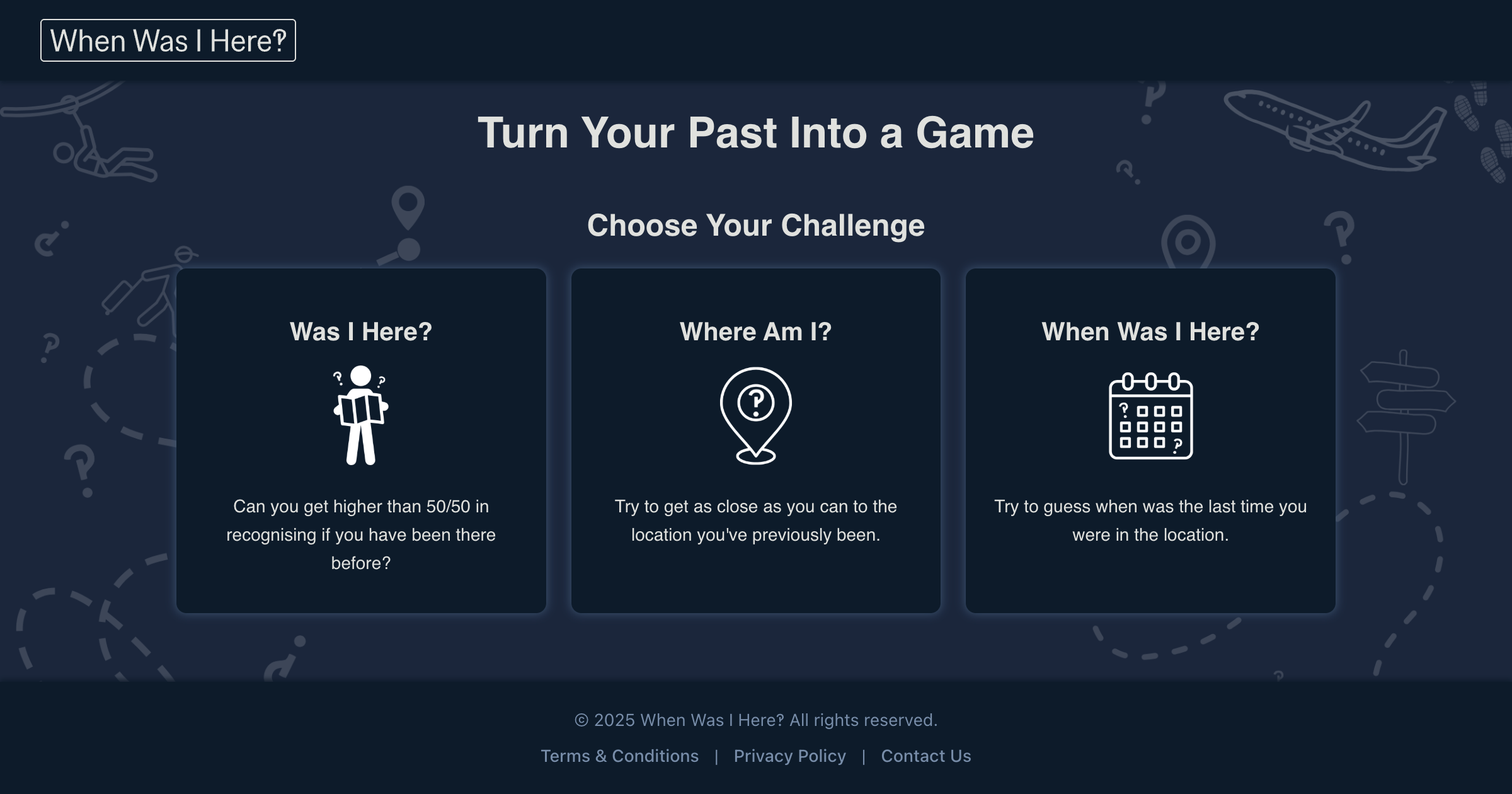 When Was I Here‽ - Main product screenshot demonstrating key features and user interface